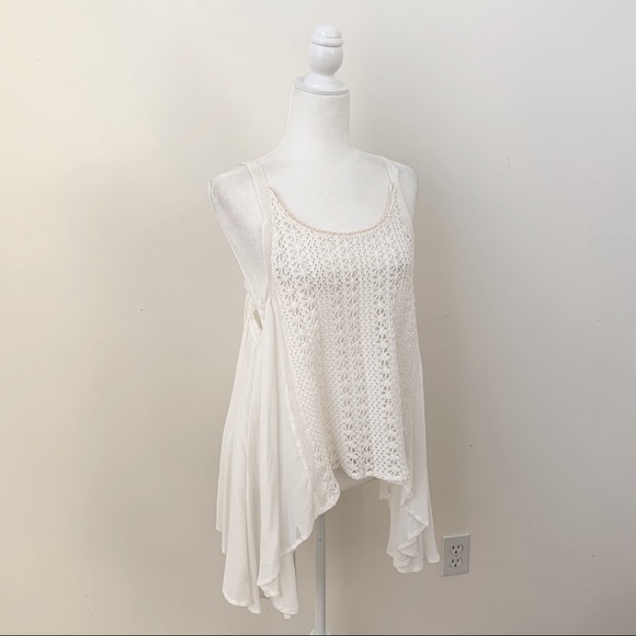 NWT Vintage Havana White Boho Asymmetrical Top - Picture 2 of 8